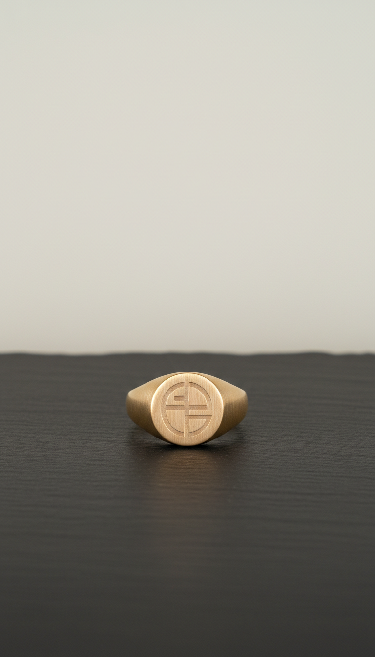 Anello in oekogold inciso a mano