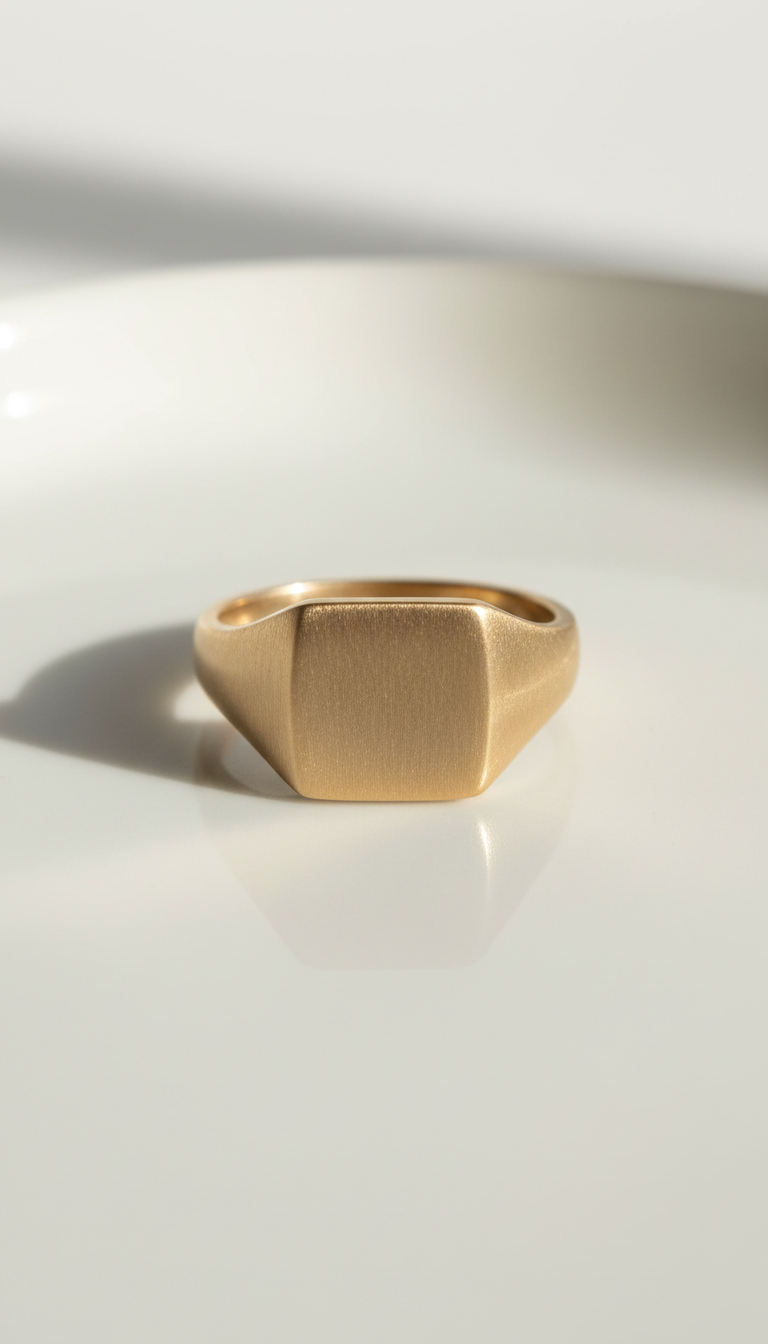 Anello in oro oekogold inciso a mano